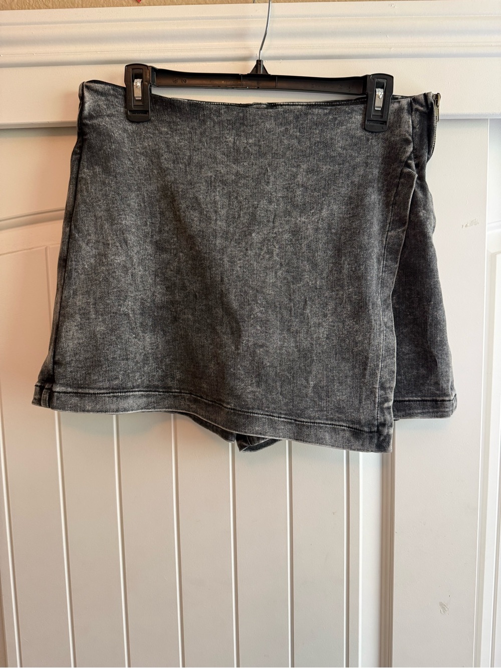 Classic Acid Washed Black Denim Skort